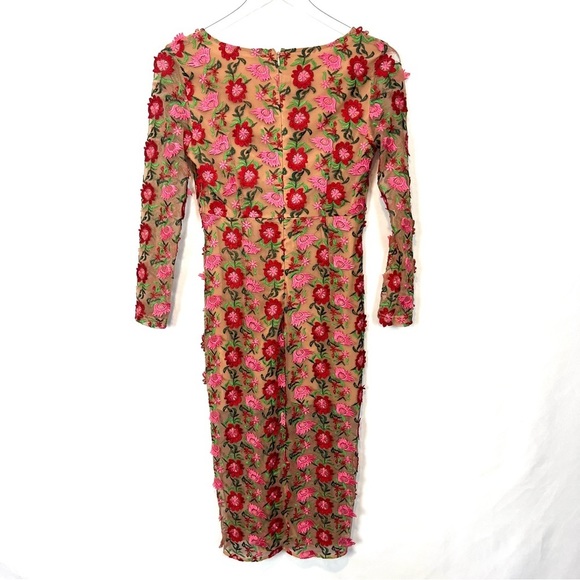 For Love and Lemons floral Embroidery Midi Dress S - Picture 5 of 10